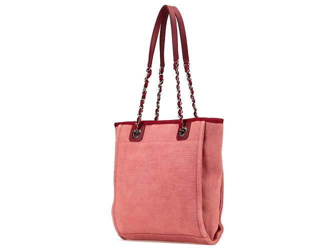 Chanel Rote Mini-Deauville-Tasche aus Mischfasern Bordeaux - Ansicht 2