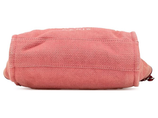 Chanel Rote Mini-Deauville-Tasche aus Mischfasern Bordeaux - Ansicht 3