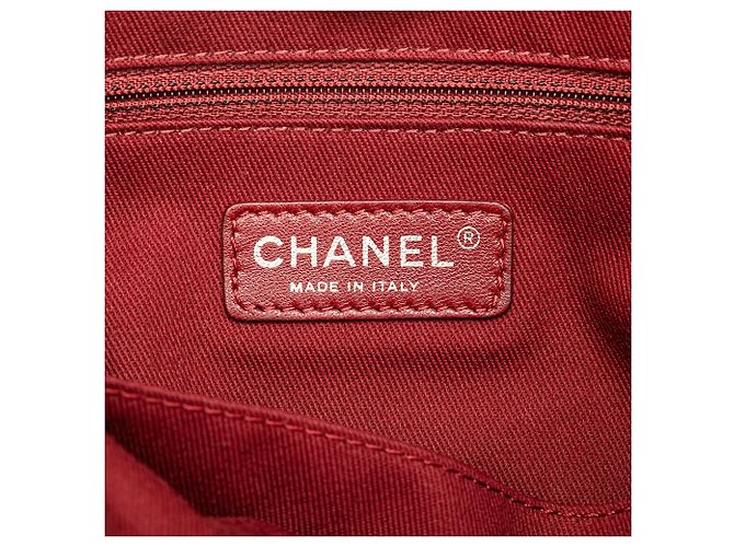 Chanel Rote Mini-Deauville-Tasche aus Mischfasern Bordeaux - Ansicht 5
