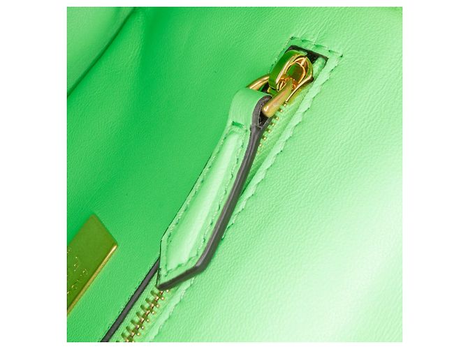 Fendi Green Zucca Embossed Leather Chain Midi Baguette Light green - view 7