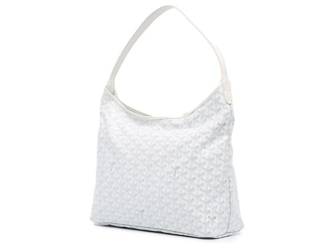 Goyard Hobo Boheme in Goyardine bianca Bianco - vista 2