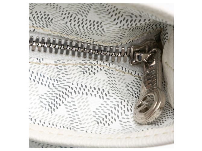 Goyard Hobo Boheme in Goyardine bianca Bianco - vista 7