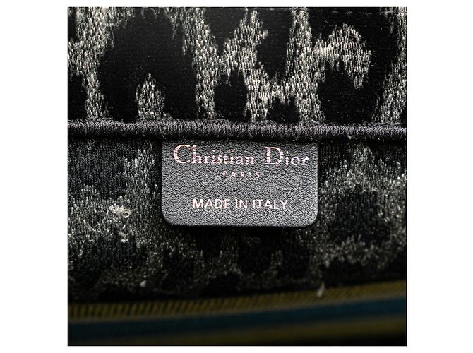 Book Tote Dior Black Mizza Medium Bestickte Leinwand Leopard Tasche Schwarz - Ansicht 5