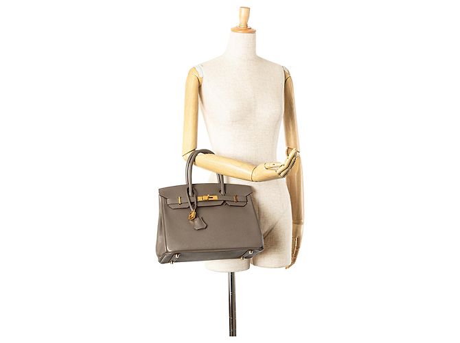 Hermès Birkin Retourne 30 in Epsom Marrone - vista 9