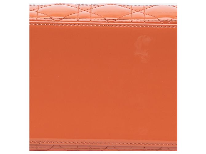 Dior Arancione Medio Patent Cannage Lady Dior Pesca - vista 8