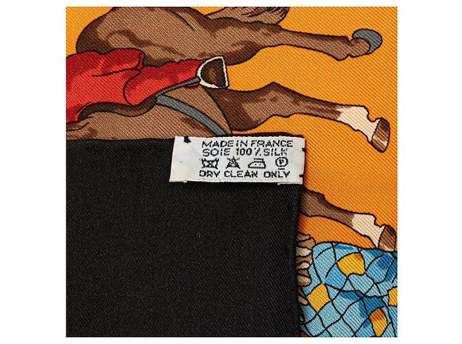 Bufanda de seda Hermès Black Musee Vivant du Cheval Chantilly - vista 5