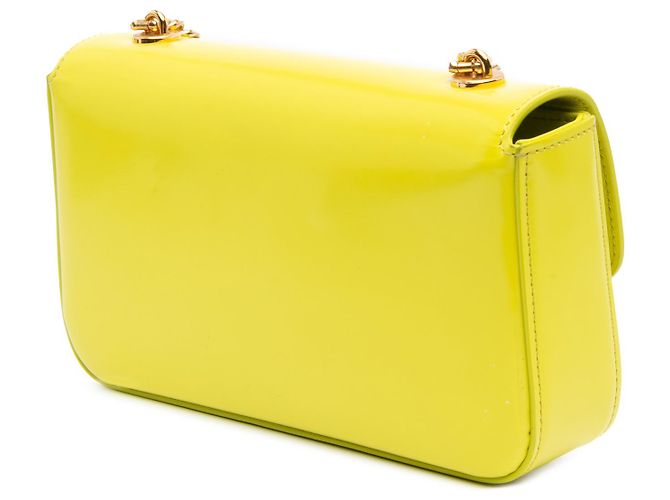 Céline Borsa a spalla con catena Triomphe in pelle di vitello gialla Celine - vista 2