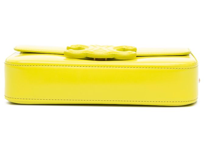 Céline Borsa a spalla con catena Triomphe in pelle di vitello gialla Celine - vista 3