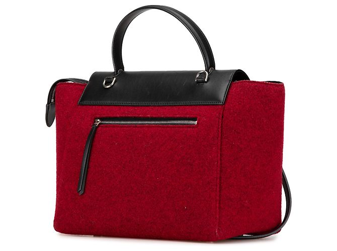 Belt Bag Céline Borsa a tracolla mini in feltro rosso e pelle di vitello Celine - vista 2