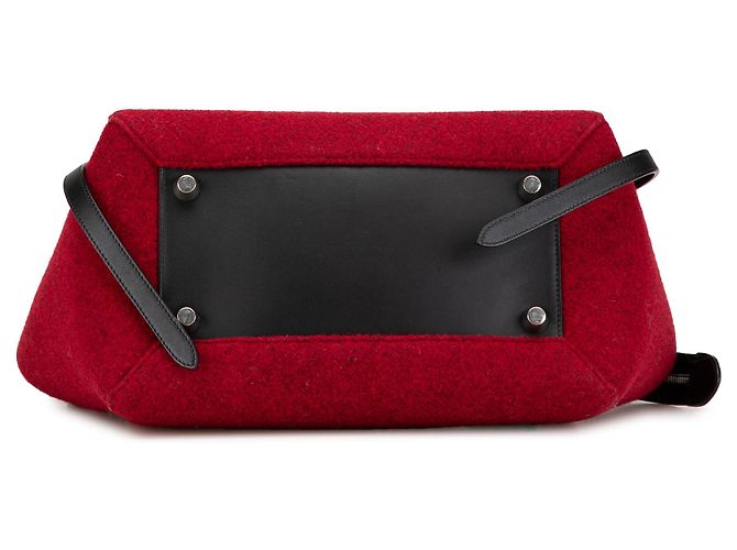 Belt Bag Céline Borsa a tracolla mini in feltro rosso e pelle di vitello Celine - vista 3