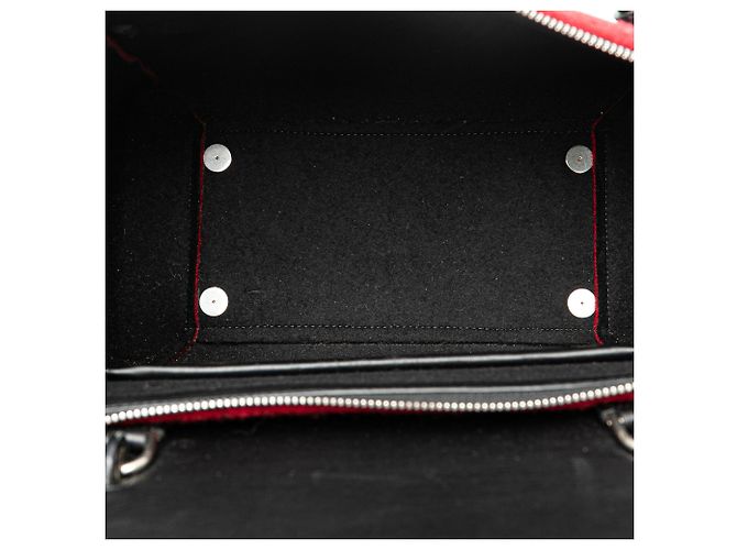 Belt Bag Céline Borsa a tracolla mini in feltro rosso e pelle di vitello Celine - vista 4