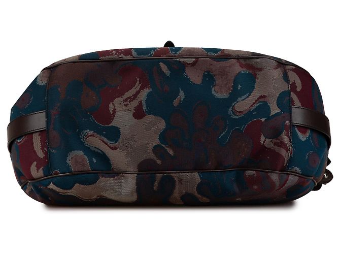 Saddle Borsa a sella morbida in denim camouflage Dior Brown Peter Doig Marrone - vista 3