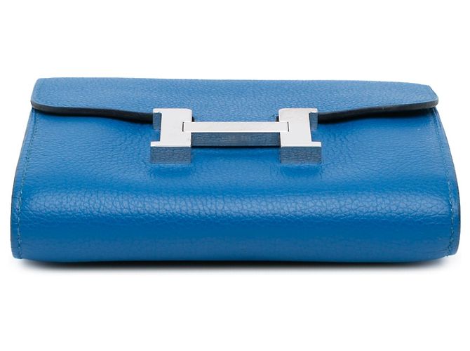 Hermès Blue Evercolor Constance Slim Compact Wallet Blau - Ansicht 3