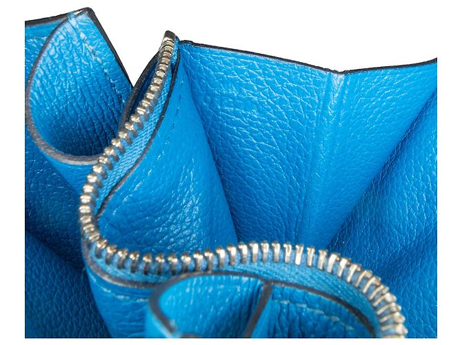 Hermès Blue Evercolor Constance Slim Compact Wallet Blau - Ansicht 6