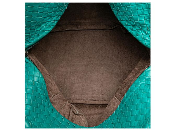 Borsa a spalla Cube Intrecciato in Nappa Blu di Bottega Veneta Turchese - vista 4