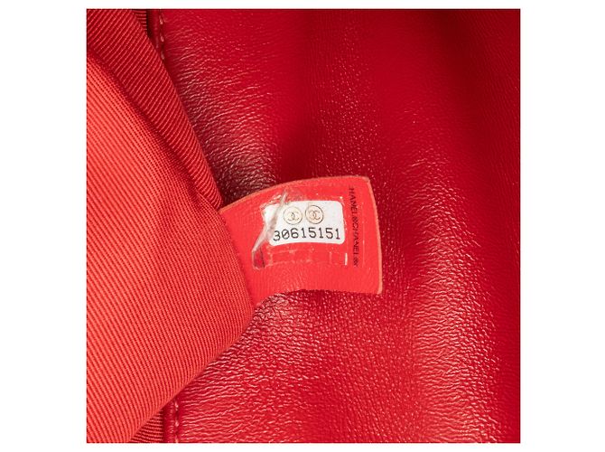 Chanel Rojo Mini Acolchado de Cordero Suave Cuadrado Roja - vista 8