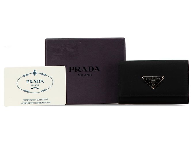Portachiavi in tessuto nero Prada - vista 10