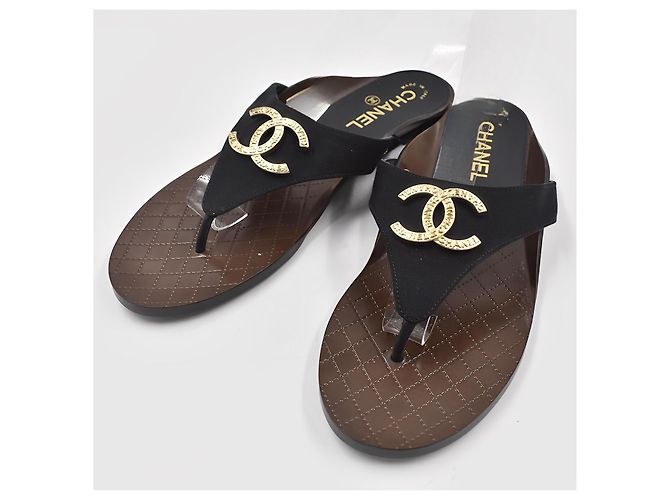 Sandali Chanel CC in pelle nera Nero - vista 2