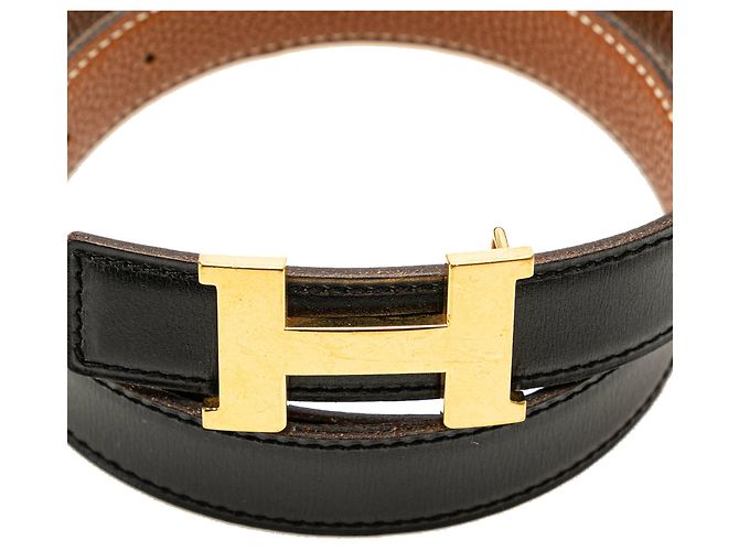 Hermès Schwarzer Leder Constance H Wendegürtel - Ansicht 4