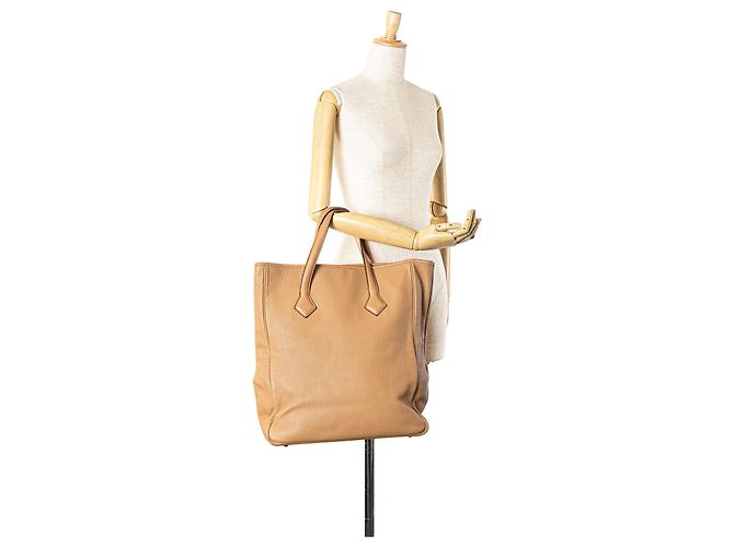 Borsa Cabas Victoria II Clemence 35 Hermès marrone Caramello - vista 9