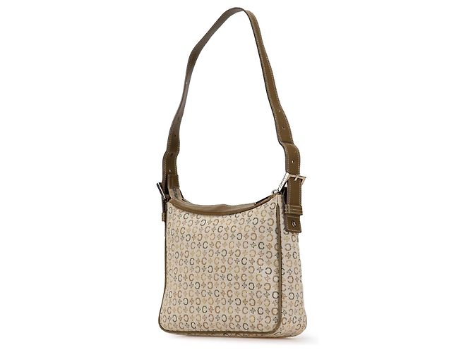 Céline Celine Brown C Macadam Canvas Schultertasche Braun Beige - Ansicht 2