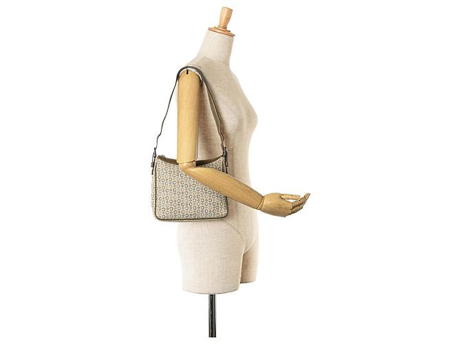 Céline Celine Brown C Macadam Canvas Schultertasche Braun Beige - Ansicht 9