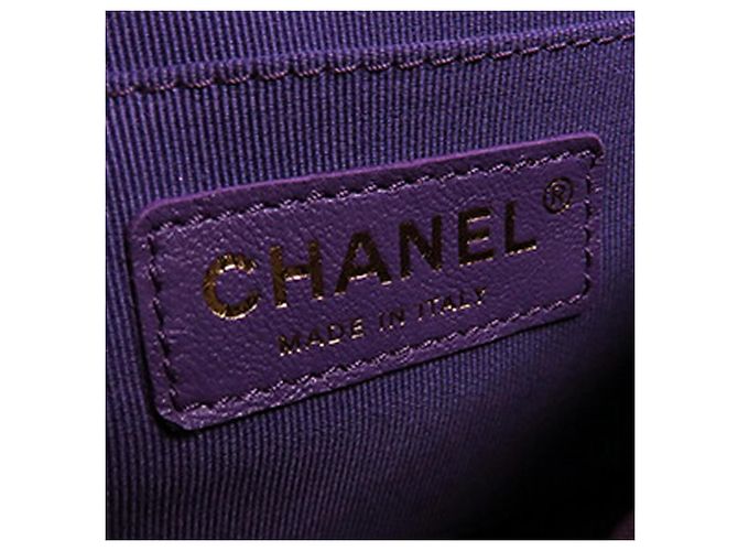Chanel Viola CC Tweed Trapuntato con Manico Porpora - vista 5