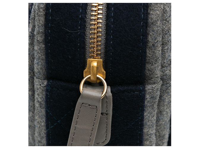 Borsa a spalla in lana Chanel Blue CC Blu navy - vista 6