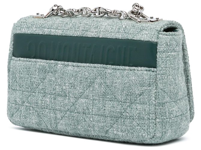 Bolso Caro Macrocannage en tweed verde pequeño de Dior Verde claro - vista 2