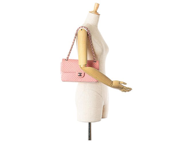 Chanel Rosa Medio Velluto Micro Trapuntato CC Flap - vista 10