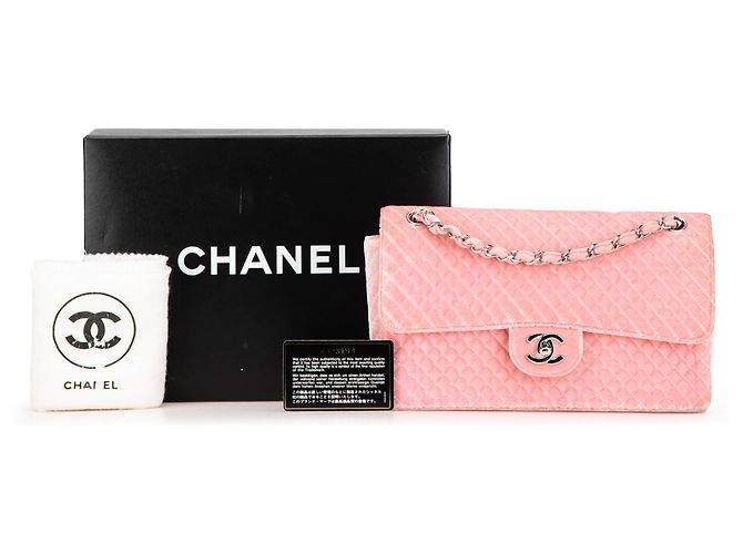 Chanel Rosa Medio Velluto Micro Trapuntato CC Flap - vista 11