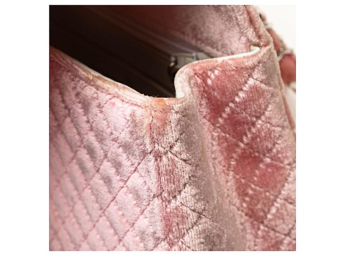 Chanel Rosa Medio Velluto Micro Trapuntato CC Flap - vista 9