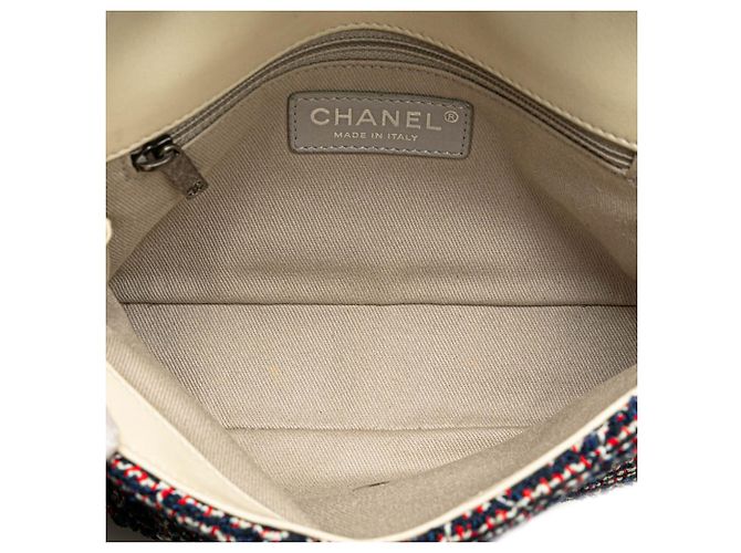 Chanel Blau Mini Rechteckige Tweed Einfache Klappe Roh - Ansicht 4