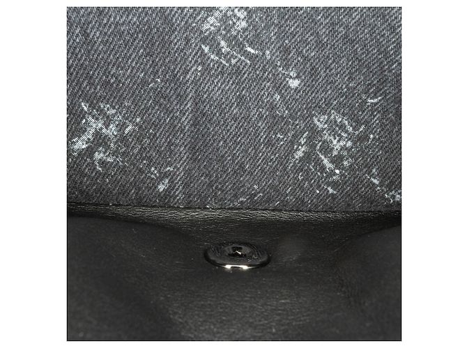 Chanel Nero Medio Denim Doppio Flap - vista 5