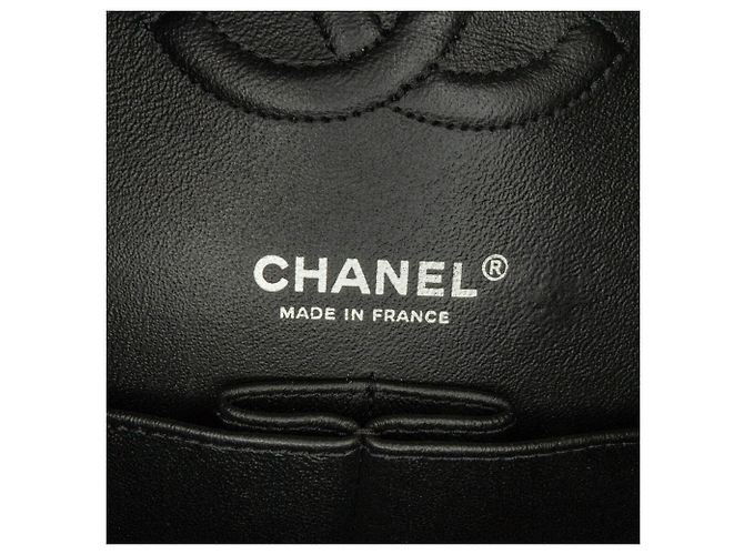 Chanel Nero Medio Denim Doppio Flap - vista 7