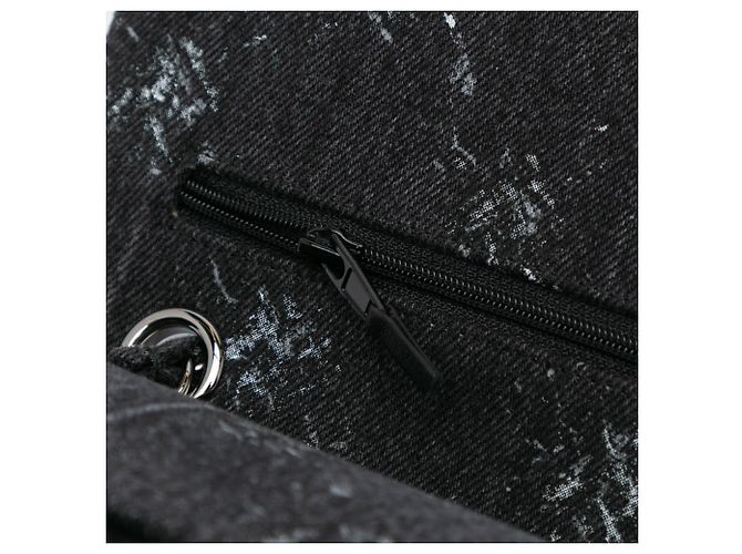Chanel Nero Medio Denim Doppio Flap - vista 9