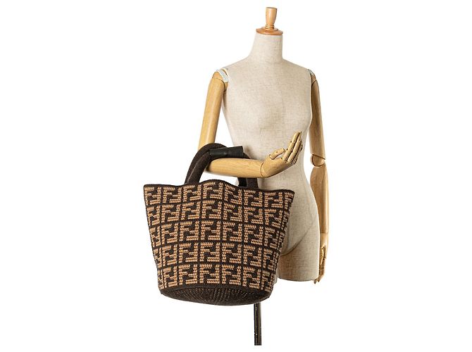 Fendi Braune Zucca Cashmere Einkaufstasche - Ansicht 7