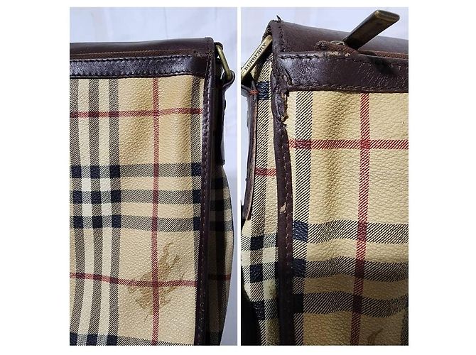 Borsa a tracolla Burberry Haymarket Check marrone/beige - vista 10