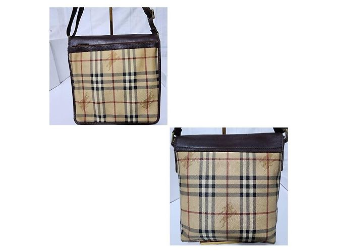 Borsa a tracolla Burberry Haymarket Check marrone/beige - vista 14