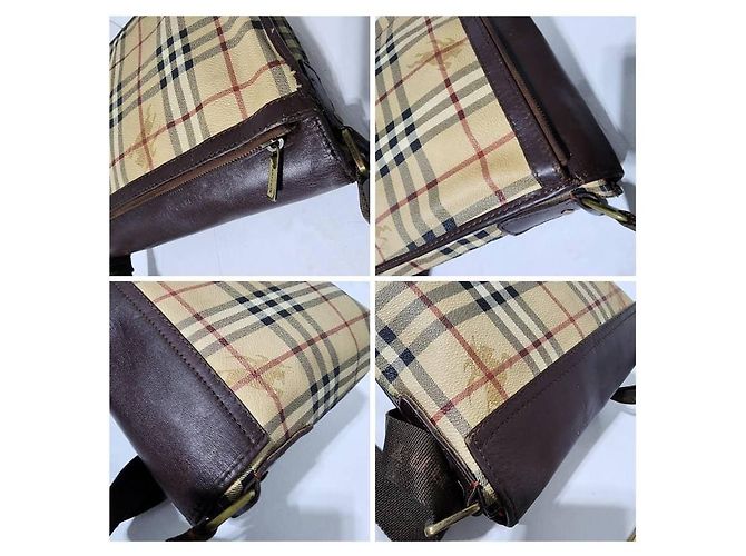 Borsa a tracolla Burberry Haymarket Check marrone/beige - vista 16