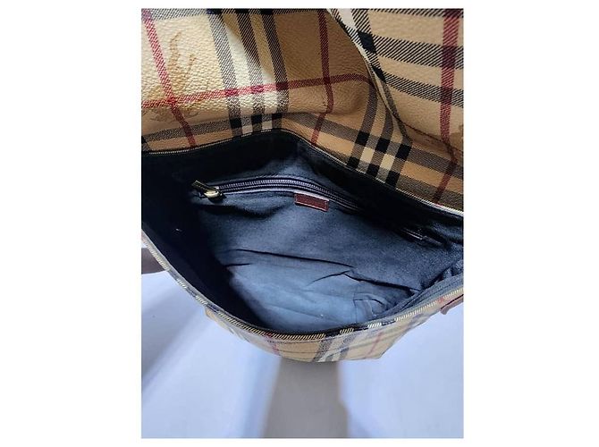 Borsa a tracolla Burberry Haymarket Check marrone/beige - vista 7