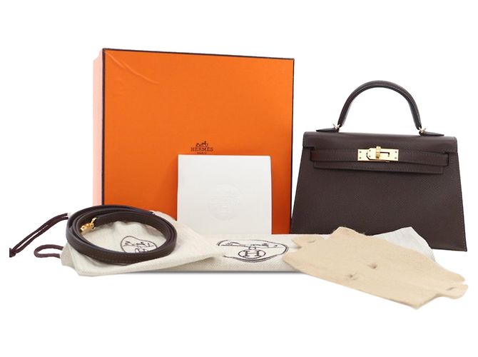 Hermès Mini Kelly Sellier II 20 in Epsom marrone Marrone scuro - vista 15
