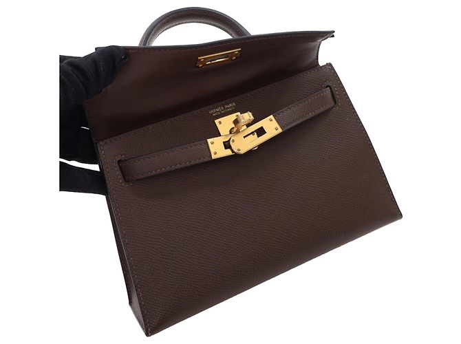 Hermès Mini Kelly Sellier II 20 in Epsom marrone Marrone scuro - vista 8