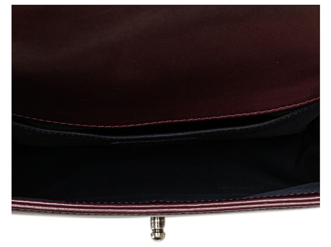 Chanel Rosso Vecchio Medio in Velluto e Tweed Boy Flap Bordò - vista 4