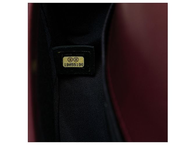 Chanel Rosso Vecchio Medio in Velluto e Tweed Boy Flap Bordò - vista 6