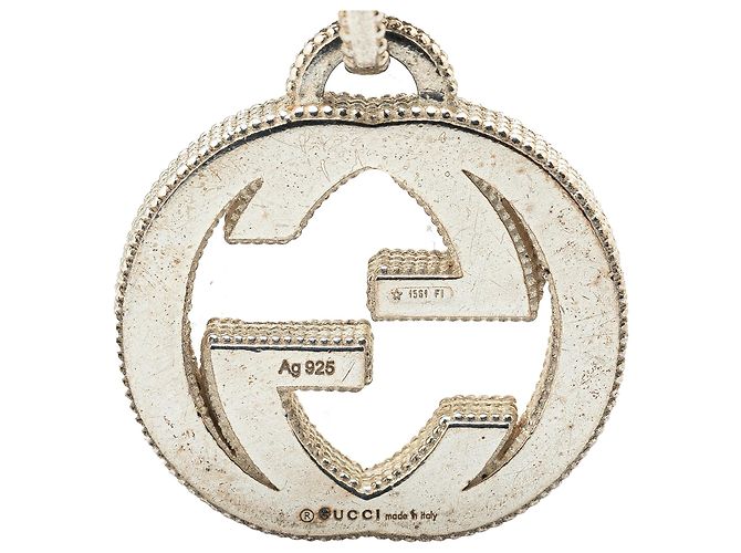 Gucci Silber Sterling Silber Interlocking G Anhänger Halskette - Ansicht 5
