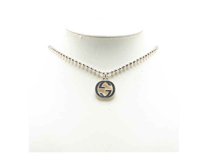 Gucci Silber Sterling Silber Interlocking G Anhänger Halskette - Ansicht 6