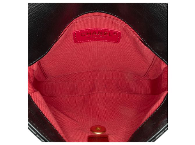 Chanel Negro Pequeño Flap de Cuero Acolchado con Cadena de Marco - vista 4