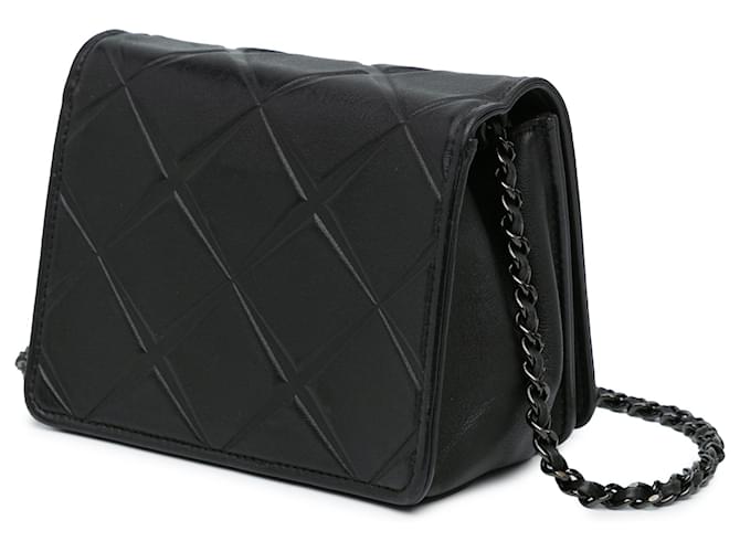 Chanel Mini Propeller in Pelle di Vitello Nera Nero - vista 2