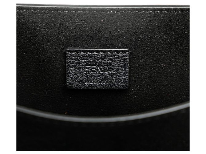 Fendi Borsa a tracolla in pelle nera con cristalli Fab Nero - vista 5